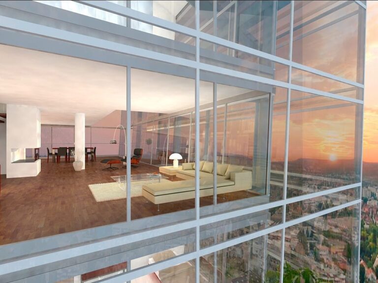 Gewa Tower, Rendering mit Zimmer aus der Nähe